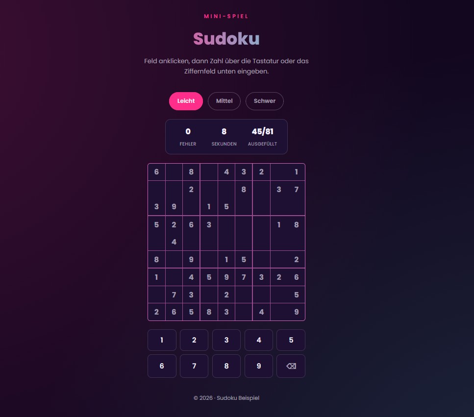 Sudoku Mini-Spiel Thumbnail
